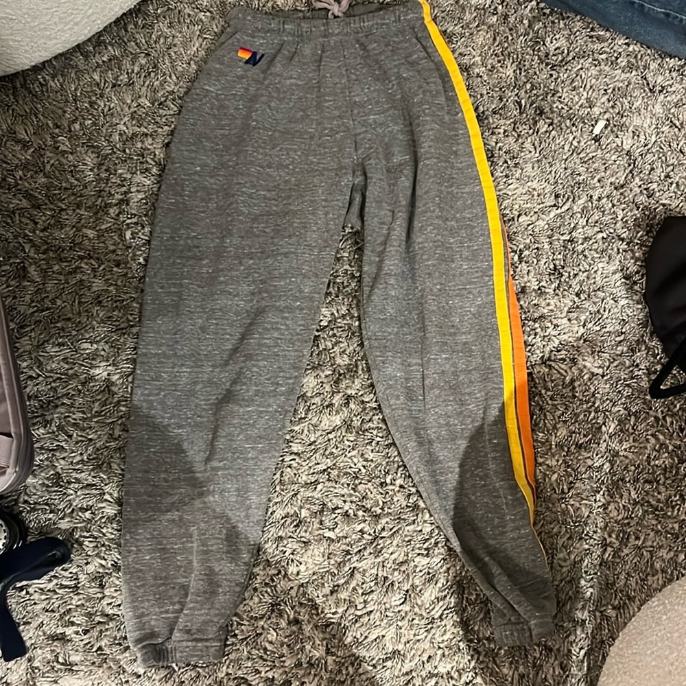 Aviator Nation 5 stripe sweatpants - heather grey